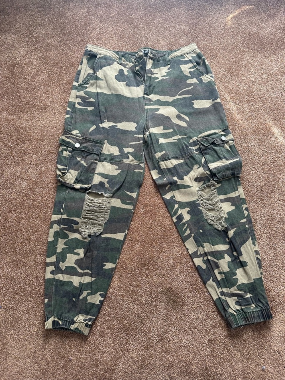 Boohoo Green Camouflage Jeans
